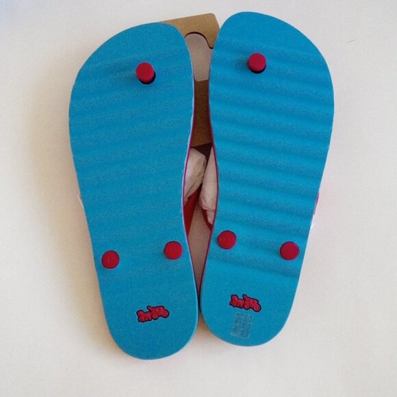 Coach Signature Monogram Bold Pink Zak Flip Flops Slippers Women Size US 11 - Picture 5 of 17